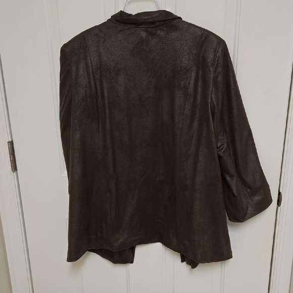 JM Collection Dark Brown Women's Blazer - Picture 3 of 6
